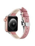 Watch Band for Apple Watch Series 10 42mm / 9 8 7 41mm / SE (2023) SE (2022) SE 6 5 4 40mm / 3 2 1 38mm Watch Strap - Pink / Silver Buckle