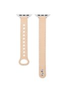 Watch Band for Apple Watch Series 10 42mm / 9 8 7 41mm / SE (2023) SE (2022) SE 6 5 4 40mm / 3 2 1 38mm Watch Strap Genuine Cow Leather Band - Apricot