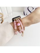 Watch Band for Apple Watch Series 10 42mm / 9 8 7 41mm / SE (2023) SE (2023) SE 6 5 4 40mm / 3 2 1 38mm Beaded Watch Strap with Tassel - Pink