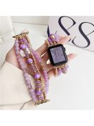 Watch Band for Apple Watch Series 10 42mm / 9 8 7 41mm / SE (2023) SE (2023) SE 6 5 4 40mm / 3 2 1 38mm Beaded Watch Strap with Tassel - Purple