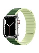 Watch Band for Apple Watch Series 10 46mm / Ultra 2 Ultra 49mm /  Series 9 8 7 45mm / 6 5 4 SE (2023) SE (2022) SE 44mm / 3 2 1 42mm Dual Color Silicone Watch Strap - Blackish Green / Light Green