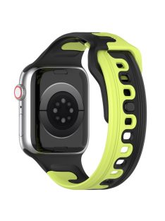   Watch Band for Apple Watch Series 10 46mm / Ultra 2 Ultra 49mm /  Series 9 8 7 45mm / 6 5 4 SE (2023) SE (2022) SE 44mm / 3 2 1 42mm Dual-Color Silicone Strap - Black / Green