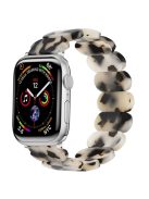 Watch Band for Apple Watch Series 10 46mm / Ultra 2 Ultra 49mm /  Series 9 8 7 45mm / 6 5 4 SE (2023) SE (2022) SE 44mm / 3 2 1 42mm Elastic Resin Strap - Coffee+White