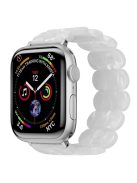 Watch Band for Apple Watch Series 10 46mm / Ultra 2 Ultra 49mm /  Series 9 8 7 45mm / 6 5 4 SE (2023) SE (2022) SE 44mm / 3 2 1 42mm Elastic Resin Strap - Pearl White