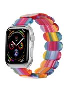 Watch Band for Apple Watch Series 10 46mm / Ultra 2 Ultra 49mm /  Series 9 8 7 45mm / 6 5 4 SE (2023) SE (2022) SE 44mm / 3 2 1 42mm Elastic Resin Strap - Rainbow