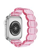 Watch Band for Apple Watch Series 10 46mm / Ultra 2 Ultra 49mm /  Series 9 8 7 45mm / 6 5 4 SE (2023) SE (2022) SE 44mm / 3 2 1 42mm Elastic Resin Strap - Transparent Pink