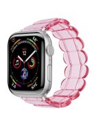 Watch Band for Apple Watch Series 10 46mm / Ultra 2 Ultra 49mm /  Series 9 8 7 45mm / 6 5 4 SE (2023) SE (2022) SE 44mm / 3 2 1 42mm Elastic Resin Strap - Transparent Pink