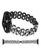 Watch Band for Apple Watch Series 10 46mm / Ultra 2 Ultra 49mm /  Series 9 8 7 45mm / 6 5 4 SE (2023) SE (2022) SE 44mm / 3 2 1 42mm Rhinestone Decor Zinc Alloy Strap - Black