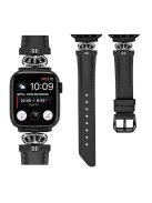 Watch Band for Apple Watch Series 10 46mm / Ultra 2 Ultra 49mm /  Series 9 8 7 45mm / 6 5 4 SE (2023) SE (2022) SE 44mm / 3 2 1 42mm Rhinestone Strap with Black Buckle - Black