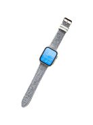 Watch Band for Apple Watch Series 10 46mm / Ultra 2 Ultra 49mm /  Series 9 8 7 45mm / 6 5 4 SE (2023) SE (2022) SE 44mm / 3 2 1 42mm Winter Furry Nylon Strap - Blue+Grey