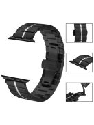 Watch Strap for Apple Watch 10 46mm / Ultra 2 / Ultra 49mm / 9 8 7 45mm / SE (2023) SE (2022) SE 6 5 4 44mm / 3 2 1 42mm Metal Band - Black+Silver