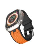 Watch Strap for Apple Watch 10 46mm / Ultra 2 / Ultra 49mm / 9 8 7 45mm / SE (2023) SE (2022) SE 6 5 4 44mm / 3 2 1 42mm Sports Silicone Band - Black+Orange