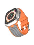 Watch Strap for Apple Watch 10 46mm / Ultra 2 / Ultra 49mm / 9 8 7 45mm / SE (2023) SE (2022) SE 6 5 4 44mm / 3 2 1 42mm Sports Silicone Band - Orange+Grey