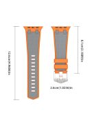 Watch Strap for Apple Watch 10 46mm / Ultra 2 / Ultra 49mm / 9 8 7 45mm / SE (2023) SE (2022) SE 6 5 4 44mm / 3 2 1 42mm Sports Silicone Band - Orange+Grey