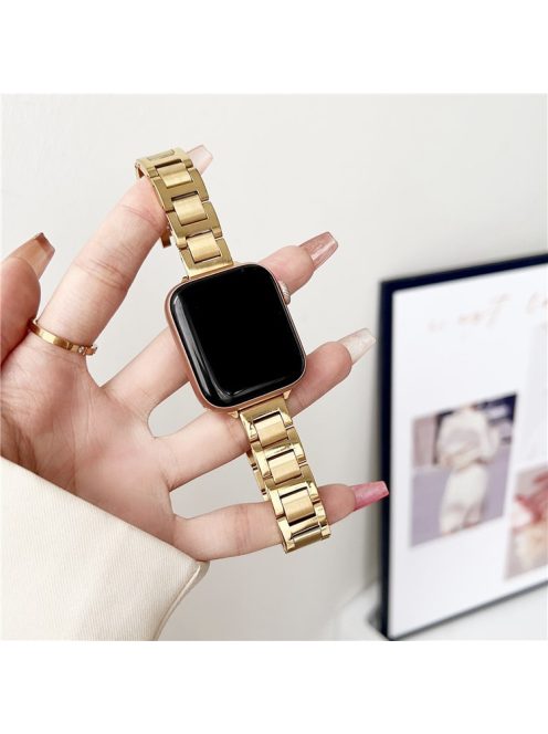 Watch Strap for Apple Watch 9 8 7 41mm / SE (2023) SE (2022) SE 6 5 4 40mm / 3 2 1 38mm Stainless Steel 14mm Watchband - Gold