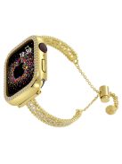 Watch Strap for Apple Watch Series 10 42mm / 9 8 7 41mm  / SE (2023) SE (2022) SE 6 5 4 40mm / 3 2 1 38mm Rhinestone Copper Bracelet - Gold