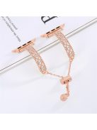 Watch Strap for Apple Watch Series 10 42mm / 9 8 7 41mm  / SE (2023) SE (2022) SE 6 5 4 40mm / 3 2 1 38mm Rhinestone Copper Bracelet - Rose Gold