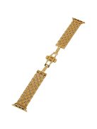 Watch Strap for Apple Watch Series 10 42mm / 9 8 7 41mm / SE (2023) SE (2022) SE 6 5 4 40mm / 3 2 1 38mm 5-Beads Stainless Steel Metal Wristband - Gold