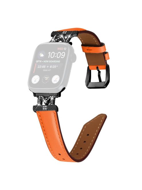 Watch Strap for Apple Watch Series 10 42mm / 9 8 7 41mm / SE (2023) SE (2022) SE 6 5 4 40mm / 3 2 1 38mm Band with Black Buckle - Orange