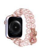 Watch Strap for Apple Watch Series 10 42mm / 9 8 7 41mm / SE (2023) SE (2022) SE 6 5 4 40mm / 3 2 1 38mm Beads Wrist Band - Pink