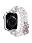 Watch Strap for Apple Watch Series 10 42mm / 9 8 7 41mm / SE (2023) SE (2022) SE 6 5 4 40mm / 3 2 1 38mm Beads Wrist Band - White