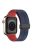 Watch Strap for Apple Watch Series 10 42mm / 9 8 7 41mm / SE (2023) SE (2022) SE 6 5 4 40mm / 3 2 1 38mm Bi-Color Silicone Magnetic Buckle Wrist Band - Midnight Blue / Red