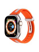 Watch Strap for Apple Watch Series 10 42mm / 9 8 7 41mm / SE (2023) SE (2022) SE 6 5 4 40mm / 3 2 1 38mm Bi-Color Silicone Watch Band with Buckle - Orange / Starlight