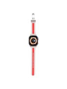 Watch Strap for Apple Watch Series 10 42mm / 9 8 7 41mm / SE (2023) SE (2022) SE 6 5 4 40mm / 3 2 1 38mm Bi-Color Silicone Watch Band with Buckle - Starlight / Red