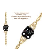 Watch Strap for Apple Watch Series 10 42mm / 9 8 7 41mm / SE (2023) SE (2022) SE 6 5 4 40mm / 3 2 1 38mm Butterfly Rhinestone Decor Stainless Steel Wristband - Gold