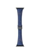 Watch Strap for Apple Watch Series 10 42mm / 9 8 7 41mm / SE (2023) SE (2022) SE 6 5 4 40mm / 3 2 1 38mm Canvas Watch Band Magnetic Buckle Wrist Strap - Blue Denim Color