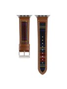 Watch Strap for Apple Watch Series 10 42mm / 9 8 7 41mm / SE (2023) SE (2022) SE 6 5 4 40mm / 3 2 1 38mm Cloth+Leather Band - Style C