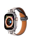 Watch Strap for Apple Watch Series 10 42mm / 9 8 7 41mm / SE (2023) SE (2022) SE 6 5 4 40mm / 3 2 1 38mm Crazy Horse Texture Band - Beige+Black Buckle