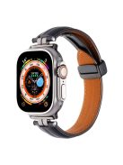 Watch Strap for Apple Watch Series 10 42mm / 9 8 7 41mm / SE (2023) SE (2022) SE 6 5 4 40mm / 3 2 1 38mm Crazy Horse Texture Band - Black+Black Buckle