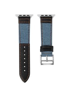   Watch Strap for Apple Watch Series 10 42mm / 9 8 7 41mm / SE (2023) SE (2022) SE 6 5 4 40mm / 3 2 1 38mm Denim Wristband - Baby Blue+Black