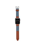 Watch Strap for Apple Watch Series 10 42mm / 9 8 7 41mm / SE (2023) SE (2022) SE 6 5 4 40mm / 3 2 1 38mm Denim Wristband - Baby Blue+Brown