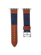 Watch Strap for Apple Watch Series 10 42mm / 9 8 7 41mm / SE (2023) SE (2022) SE 6 5 4 40mm / 3 2 1 38mm Denim Wristband - Navy Blue+Brown