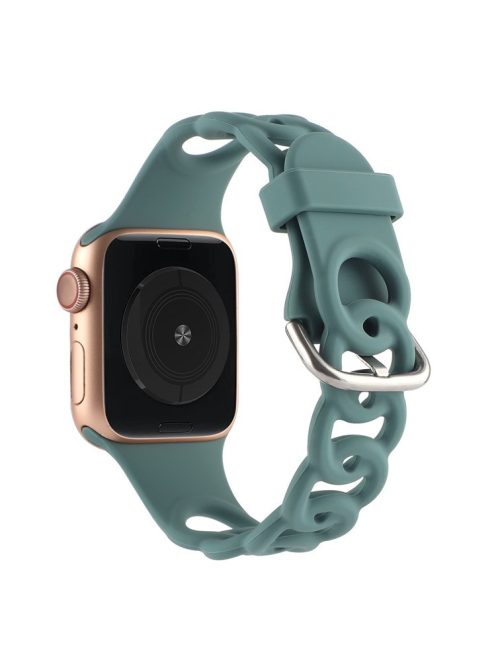 Watch Strap for Apple Watch Series 10 42mm / 9 8 7 41mm / SE (2023) SE (2022) SE 6 5 4 40mm / 3 2 1 38mm Donut Hollow Silicone Watch Band - Green