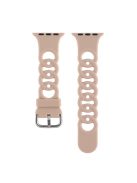 Watch Strap for Apple Watch Series 10 42mm / 9 8 7 41mm / SE (2023) SE (2022) SE 6 5 4 40mm / 3 2 1 38mm Donut Hollow Silicone Watch Band - Pink