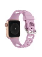 Watch Strap for Apple Watch Series 10 42mm / 9 8 7 41mm / SE (2023) SE (2022) SE 6 5 4 40mm / 3 2 1 38mm Donut Hollow Silicone Watch Band - Purple