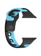 Watch Strap for Apple Watch Series 10 42mm / 9 8 7 41mm / SE (2023) SE (2022) SE 6 5 4 40mm / 3 2 1 38mm Dual-Color Silicone Band - Black / Blue