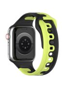 Watch Strap for Apple Watch Series 10 42mm / 9 8 7 41mm / SE (2023) SE (2022) SE 6 5 4 40mm / 3 2 1 38mm Dual-Color Silicone Band - Black / Green