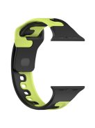 Watch Strap for Apple Watch Series 10 42mm / 9 8 7 41mm / SE (2023) SE (2022) SE 6 5 4 40mm / 3 2 1 38mm Dual-Color Silicone Band - Black / Green