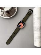 Watch Strap for Apple Watch Series 10 42mm / 9 8 7 41mm / SE (2023) SE (2022) SE 6 5 4 40mm / 3 2 1 38mm Genuine Cow Leather Silicone Band - Army Green