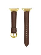 Watch Strap for Apple Watch Series 10 42mm / 9 8 7 41mm / SE (2023) SE (2022) SE 6 5 4 40mm / 3 2 1 38mm Genuine Cow Leather Watch Straps - Tan / Gold Buckle