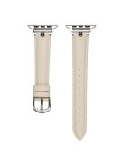 Watch Strap for Apple Watch Series 10 42mm / 9 8 7 41mm / SE (2023) SE (2022) SE 6 5 4 40mm / 3 2 1 38mm Genuine Cow Leather Watch Straps - White / Silver Buckle