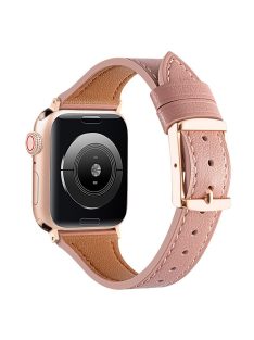   Watch Strap for Apple Watch Series 10 42mm / 9 8 7 41mm / SE (2023) SE (2022) SE 6 5 4 40mm / 3 2 1 38mm Genuine Leather Band - Deep Pink