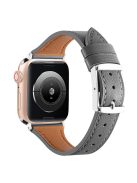 Watch Strap for Apple Watch Series 10 42mm / 9 8 7 41mm / SE (2023) SE (2022) SE 6 5 4 40mm / 3 2 1 38mm Genuine Leather Band - Grey