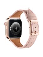 Watch Strap for Apple Watch Series 10 42mm / 9 8 7 41mm / SE (2023) SE (2022) SE 6 5 4 40mm / 3 2 1 38mm Genuine Leather Band - Light Pink