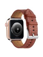 Watch Strap for Apple Watch Series 10 42mm / 9 8 7 41mm / SE (2023) SE (2022) SE 6 5 4 40mm / 3 2 1 38mm Genuine Leather Watch Band - Brown