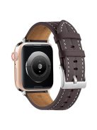 Watch Strap for Apple Watch Series 10 42mm / 9 8 7 41mm / SE (2023) SE (2022) SE 6 5 4 40mm / 3 2 1 38mm Genuine Leather Watch Band - Coffee